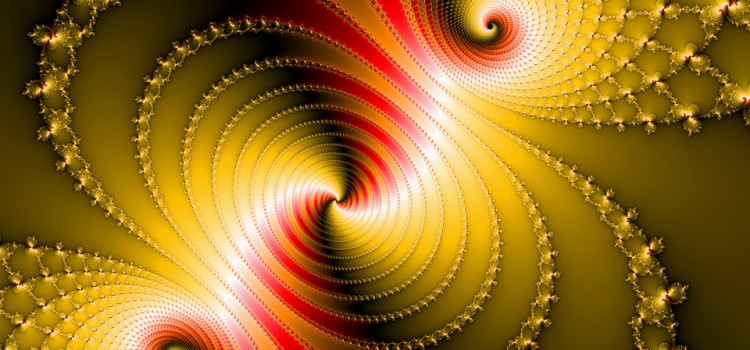 Fractal Spirals red and yellow full of energy
