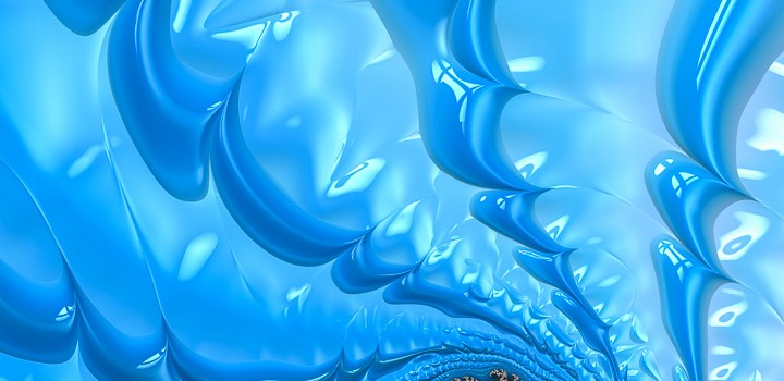 Cool blue abstract fractal art with lots of energy